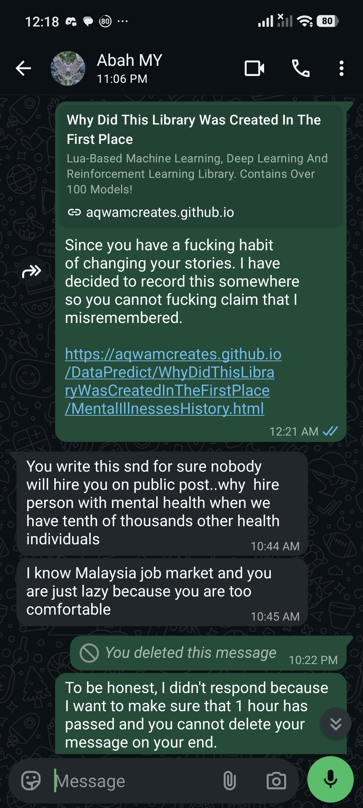 My father's rationale on justifying on not getting me treated early.